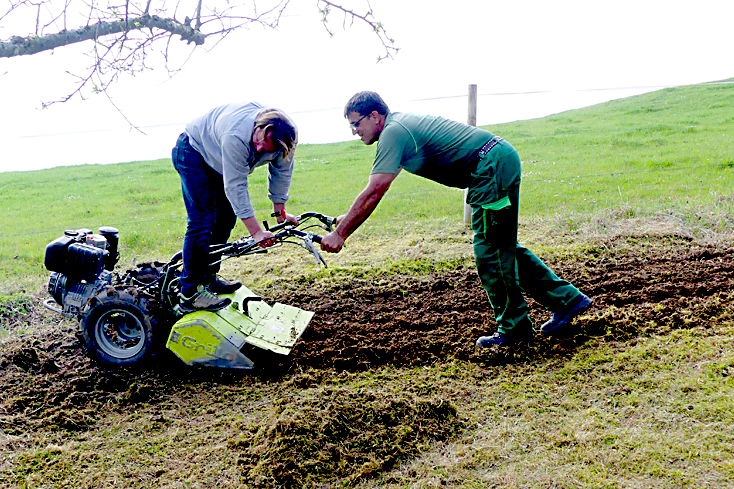 Das Beet wird vorbereitet.